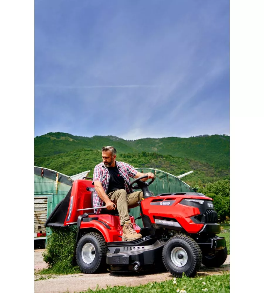 TRATTORINO TAGLIAERBA A SCOPPIO BLUEBIRD "TR P 86H" TAGLIO 86 CM MOTORE 432 CC- CON CESTO DI RACCOLTA